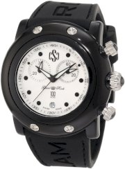 Glam Rock Women's GR62100-NCO Miami Beach Chronograph White Dial Black Silicone Watch