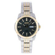 Seiko Men's SNE098 Two Tone Stainless Steel Analog with Black Dial Watch