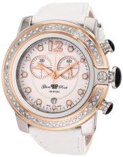 Glam Rock Women's GR32132D SoBe Chronograph Diamond Accented White Dial Quilted Leather Watch