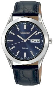 Seiko Men's SNE049 Solar Strap Blue Dial Watch