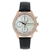 Seiko Women's SNDY14 CalfskinAnalog with Mother-Of-Pearl Dial Watch