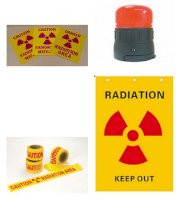 Bộ dây chăng - đèn - biển cảnh báo phóng xạ