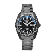Seiko Men's SNZG57 Sports Black Stainless-Steel Automatic World Time Watch