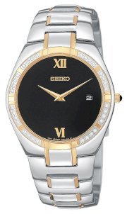 Seiko Men's SKP338 Diamond Dress Two-Tone Watch