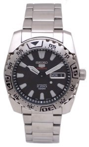 Seiko Men's SRP165 Stainless Steel Analog with Black Dial Watch