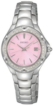 Seiko Women's SXDC53 Crystal Sporty Dress Pink Dial Watch