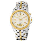 Seiko Men's SNQ102 Perpetual Calendar Two-Tone Solid Stainless-Steel Case and Bracelet Silver Dial Watch