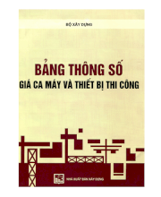 Bảng thông số giá ca máy và thiết bị thi công