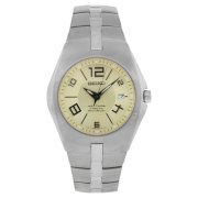 Seiko Men's SNG067 Stainless Steel Analog with Gold Dial Watch
