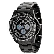 JBW Men's JB-6212-200-E "Excalibur" Champagne Black Stainless Steel Multifunction Diamond Watch 