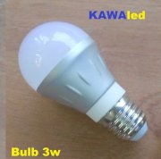 Bóng Đèn LED tròn Kawaled BULB nhôm 3w (trắng/vàng)