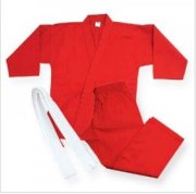 Open Student Karate Uniform Red Lightweight