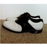 Mens Nike Black White Saddle Oxford GOLF Spikes/Cleats Shoes