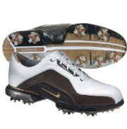 Nike Golf Zoom Advance Men's Leather Golf Shoes 9 Medium White/Brown