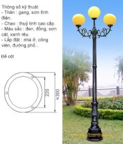 Trụ đèn sân vườn DH008/3+1