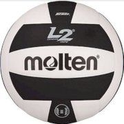 Molten Official Size L2 Composite Leather Volleyball, Black, Large