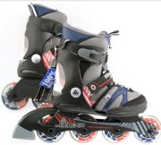  Kid's Inline Skates Soft Boot SZ 1-5 Adjustable Black 72mm