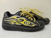 Dexter Tribe II Bowling Shoes Yellow Black Flames Sz 7 M Mens