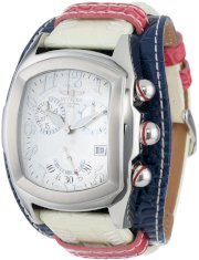 Invicta Men's 12377 Lupah Chronograph Silver Dial White Leather Watch