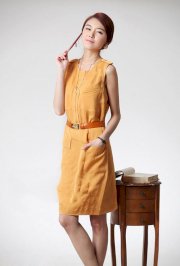 Đầm linen công sở phong cách kiểu dáng sang trọng, màu sắc tươi tắn ZID 460 