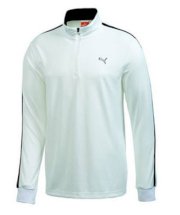 New Puma Golf LS 1/4 Zip Polo Shirt - White