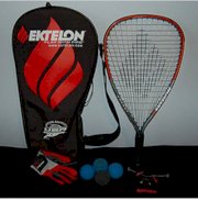 EKTELON Energy 900 PL Racquetball Racquet + Glove, 4 Balls, Glasses + Cover