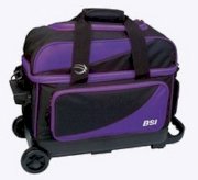 BSI Double 2 Ball Roller Bowling Bag Black Purple Fast Shipping