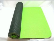 TPE Yoga Mat 2 tones Green/Light Green w/pulling band