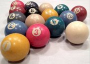 Antique Vintage Rare Color No Stripe Burt Clay Billiard Pool Ball Set Complete