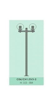 Cột đèn trang trí thân nhôm Slighting C04/CH1/SV3-2