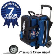 KR Royal Flush 2 Ball Roller Bowling Bag with Retractable Handle Blue