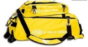 VISE Premium 3 Ball Tote Bowling Bag with Shoe Pocket and Tow Wheels YELLOW