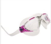 Aqua Sphere Vista Women's Mask With Clear Lens, Clear/Fuchsia Tr/Light Smoke