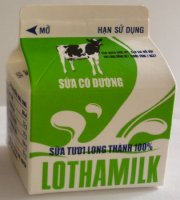 Sữa thanh trùng Long Thành có đường 250ml