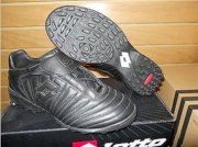 Lotto Serie A Referee Leather Turf Soccer Shoes Cleats Black 10604