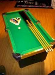 Vintage Miniature Billards Pool Table - All Solid Wood Excellent Condition