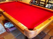 World of Leisure 7 Foot Oak Slate Pool Table Billiard Table Great Condition!
