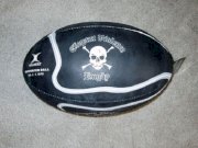 Gilbert Rugby Ball Size 5 Elegant Violence Supporters Ball Black and White