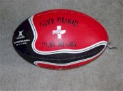 Gilbert Size 5 Give Blood Supporters Rugby Ball Black and Red