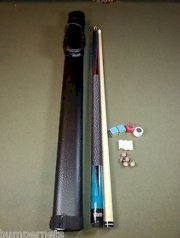 Brand New Blue Minnesota Fats Pool Cue + Billiards Stick Hard Case + Extras