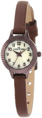 Đồng hồ AK Anne Klein Women's 10/9835cmBN Brown Ion-Plated Mini Sized Brown Leather Strap Watch