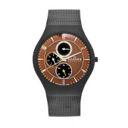 Skagen Men's 806XLTBD Denmark Black Mesh Brown Dial Watch