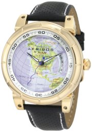 Akribos XXIV Men's AKR497YG Automatic Globe Strap Watch