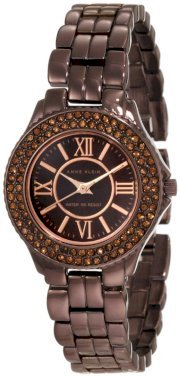 Đồng hồ AK Anne Klein Women's 10/9537BMBN Swarovski Crytals Accented Brown Ion-Plated Bracelet Watch