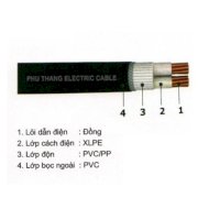 Cáp điện Phú Thắng 2 lõi không có giáp bảo vệ 0.6/1 kV (Cu/XLPE/PVC -2) 2x25