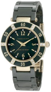 Đồng hồ AK Anne Klein Women's 10/9416GMGN Swarovski Crystal Accented Gold-Tone Green Ceramic Bracelet Watch