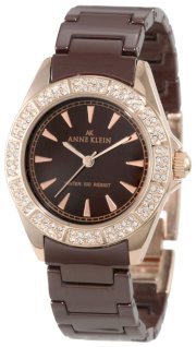 Đồng hồ AK Anne Klein Women's 10/9682RGBN Brown Ceramic Bracelet Rosegold-Tone Watch