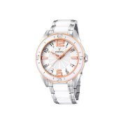 Festina Women's Ceramic F16396/1 Silver Stainless-Steel Quartz Watch with White Dial