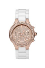 Đồng hồ DKNY Watch, Women's Chronograph White Ceramic Bracelet NY8261