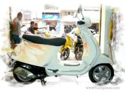Dán decal xe Vespa Lx Feather